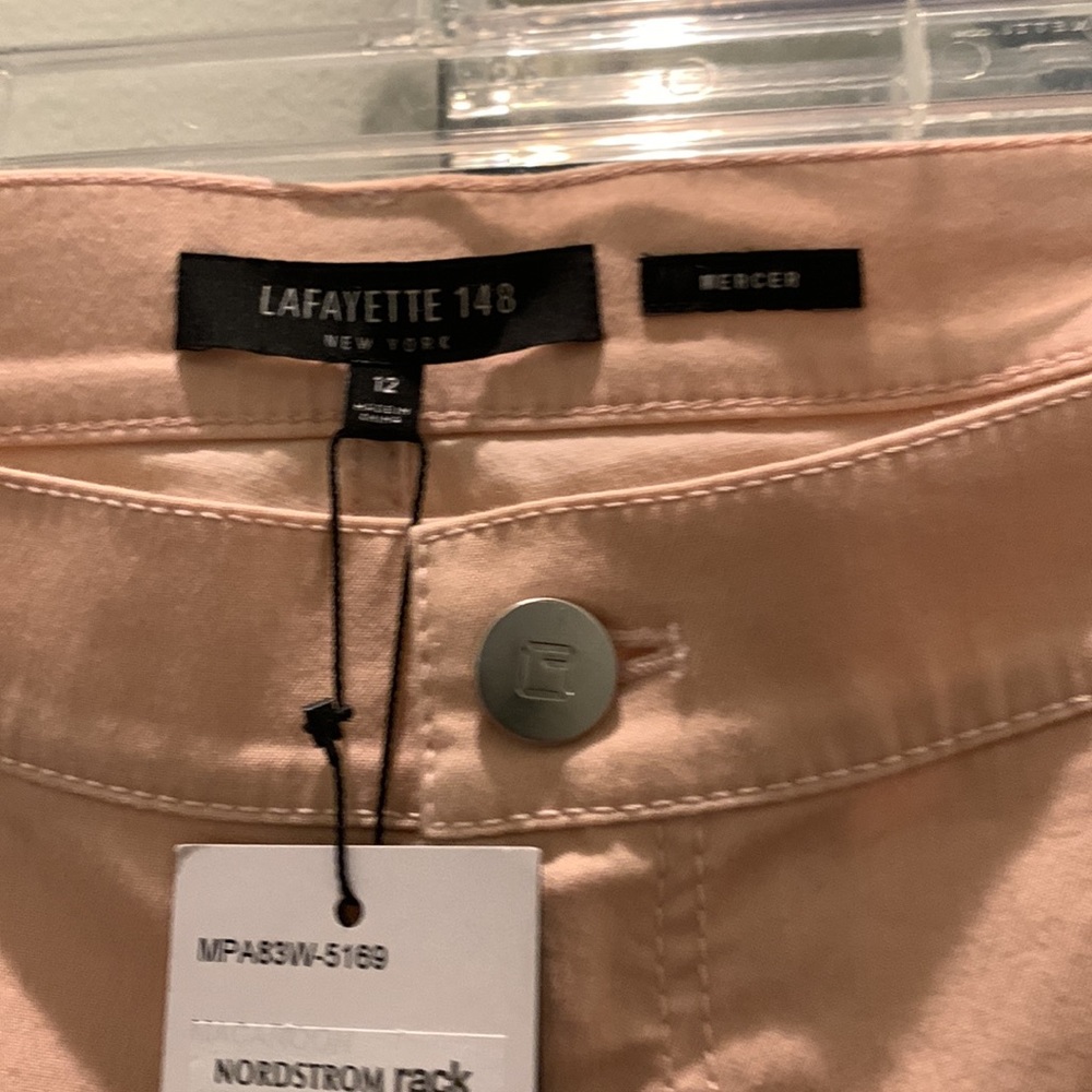 Lafayette 148 New York Light Blush Skinny Pants Size 12 - Picture 5 of 13